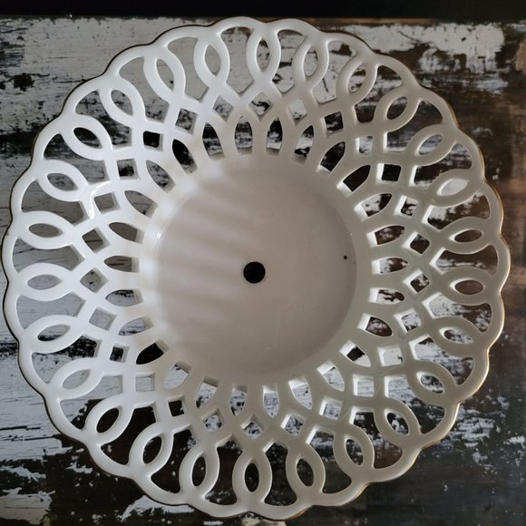 Antique Old Paris Reticulated Porcelain Compote, Pedestal Basket w Butterflies - Picture 9 of 10